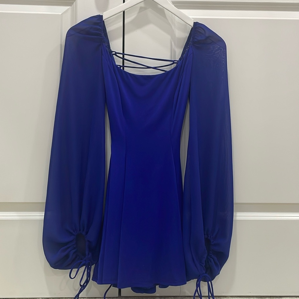 Lucy in the Sky royal blue satin dress, size XXS
